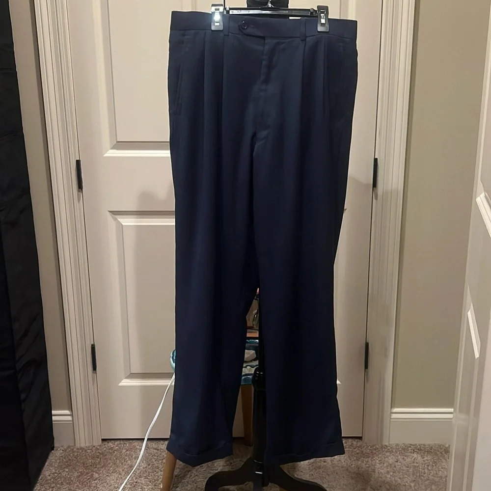 EUC Men’s Blue Alan Flusser Dress Slacks 32 x 30.